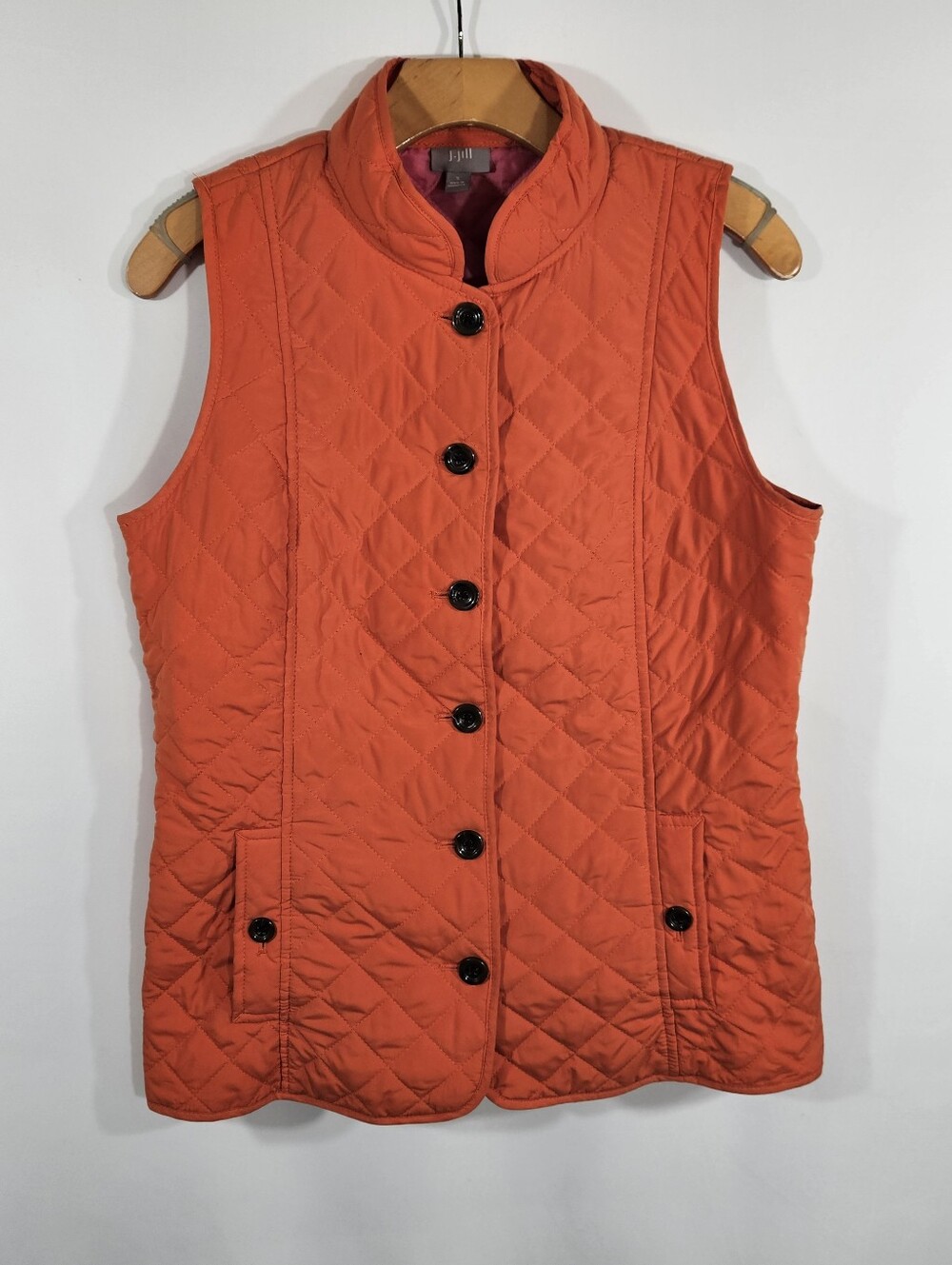 J. Jill Quilted Orange Sleeveless Vest